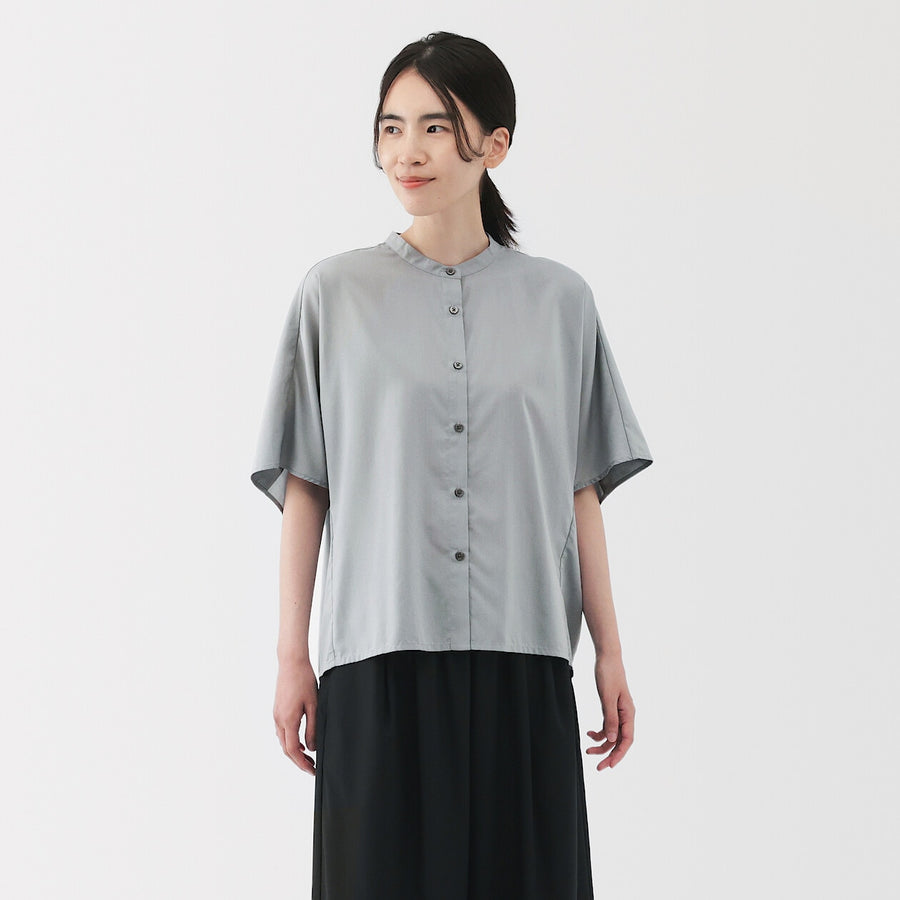 W's Lyocell blended 1/2 sleeve blouse Off whiteXS