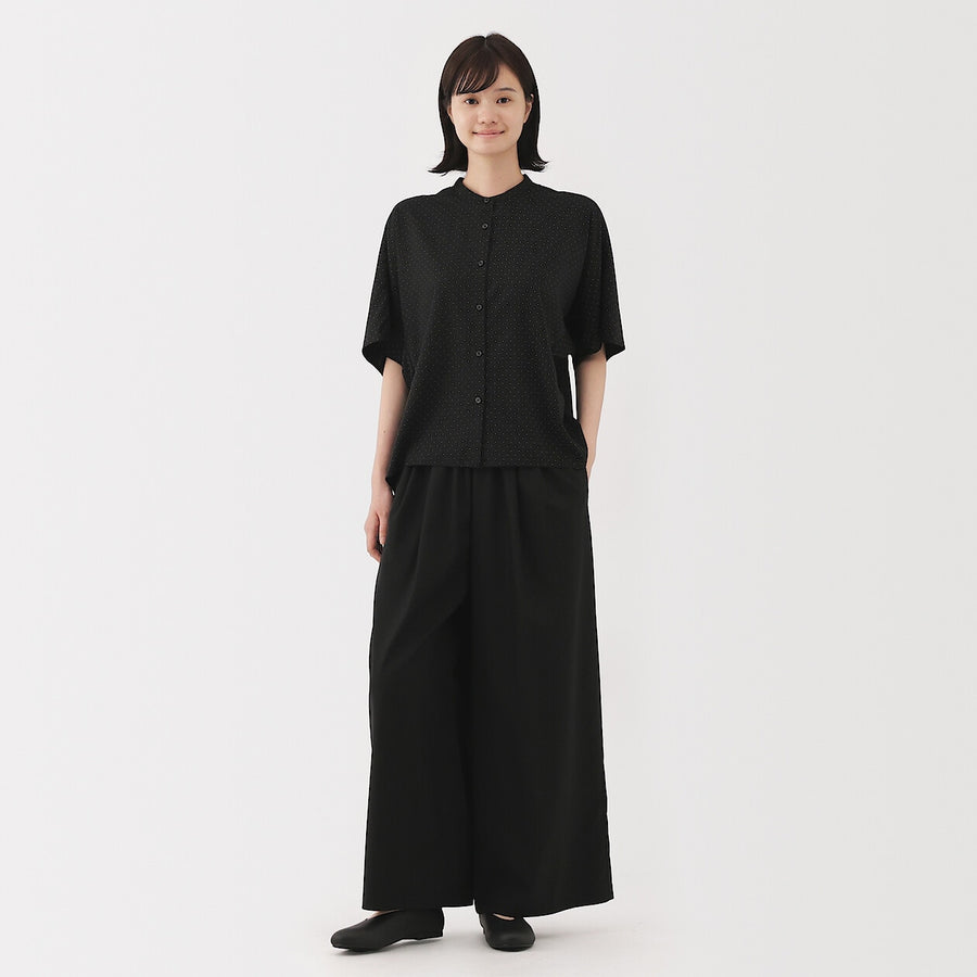 W's Lyocell blended 1/2 sleeve blouse Off whiteXS