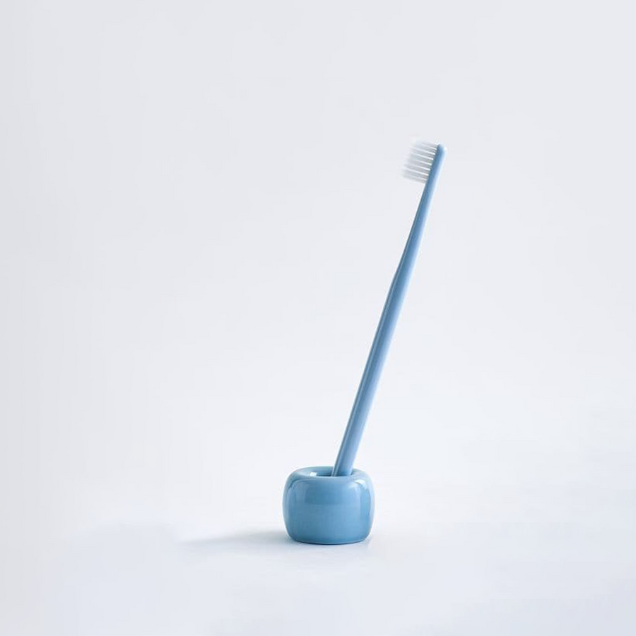 Porcelain Toothbrush Stand - Blue