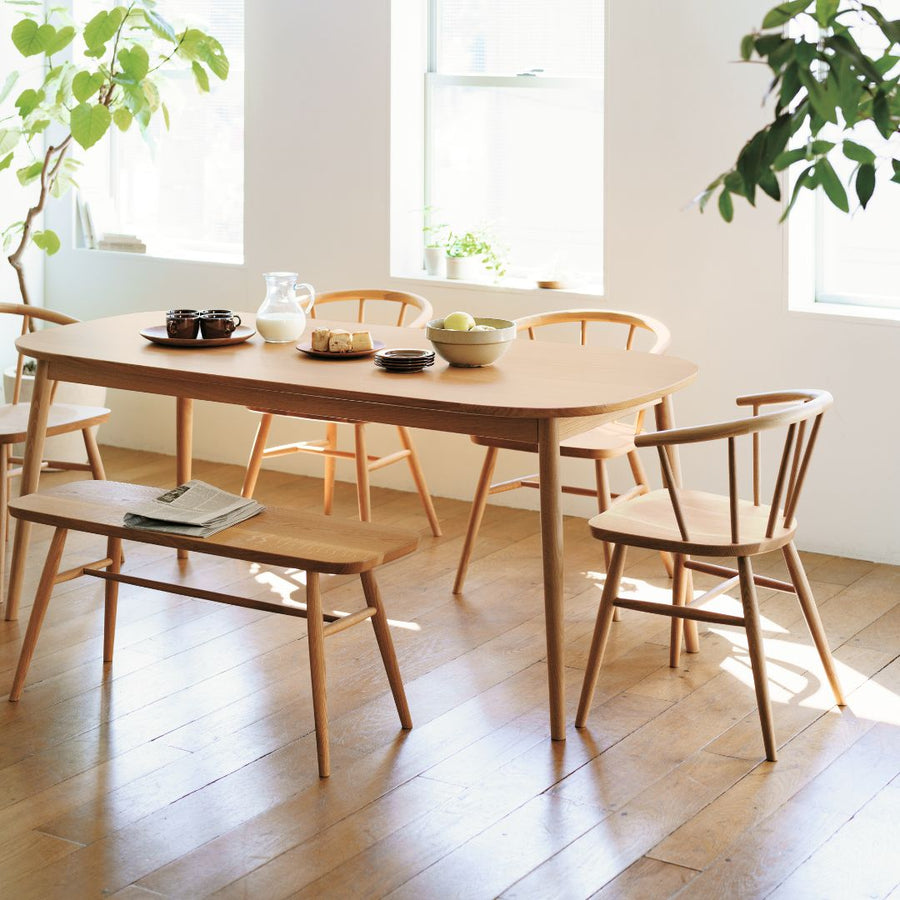 Beech Dining Table with Round Legs