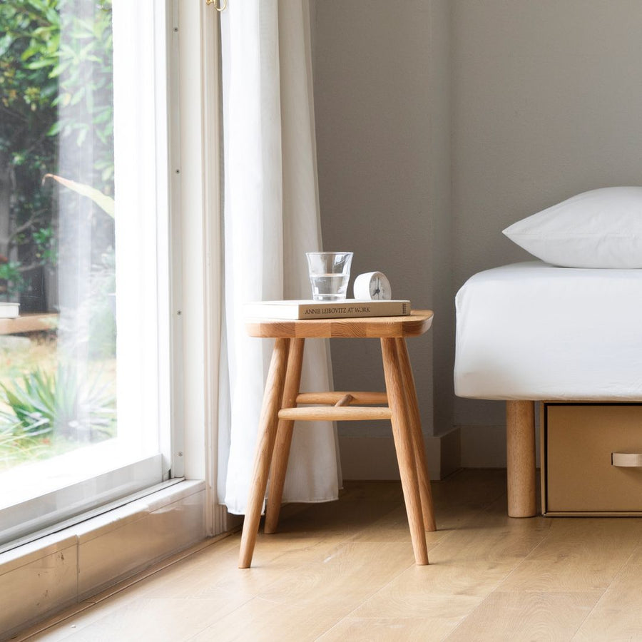 Beech Stool with Round Legs
