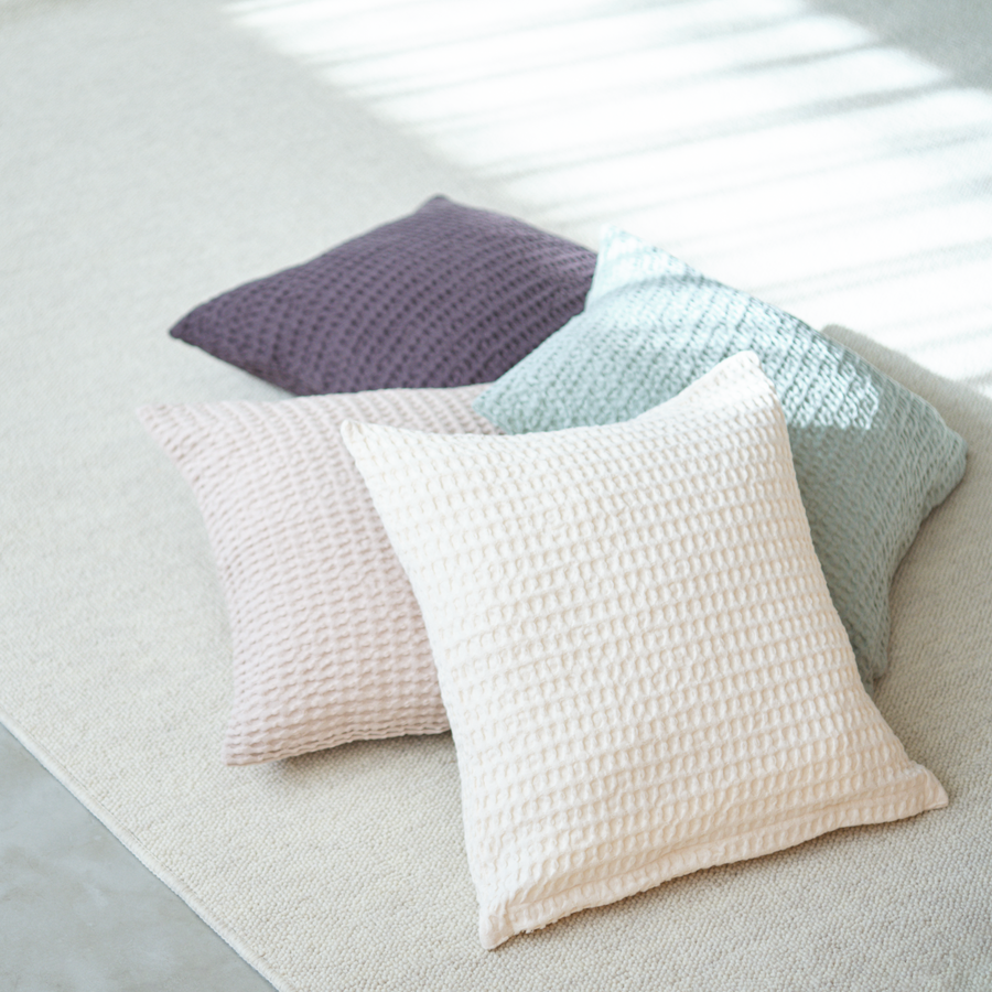 Washed Cotton Waffle Weave Cushion Cover