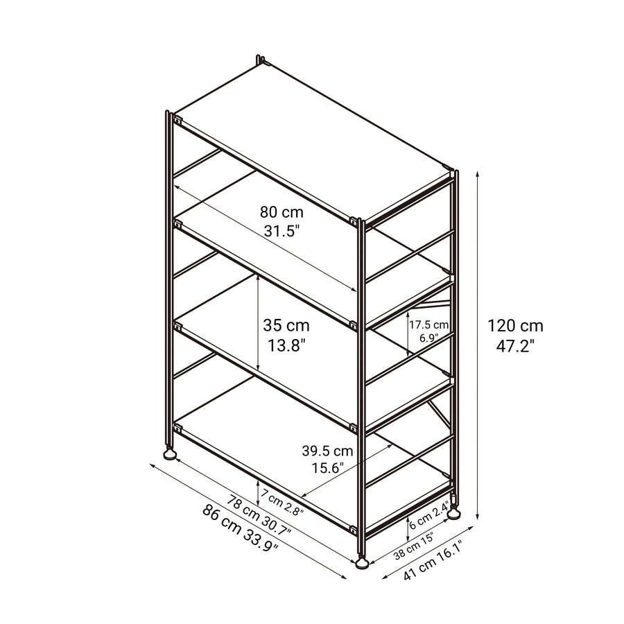 Stainless Steel Unit Shelf Set - Wide - Medium