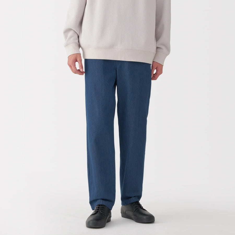 Washed Denim Easy Pants