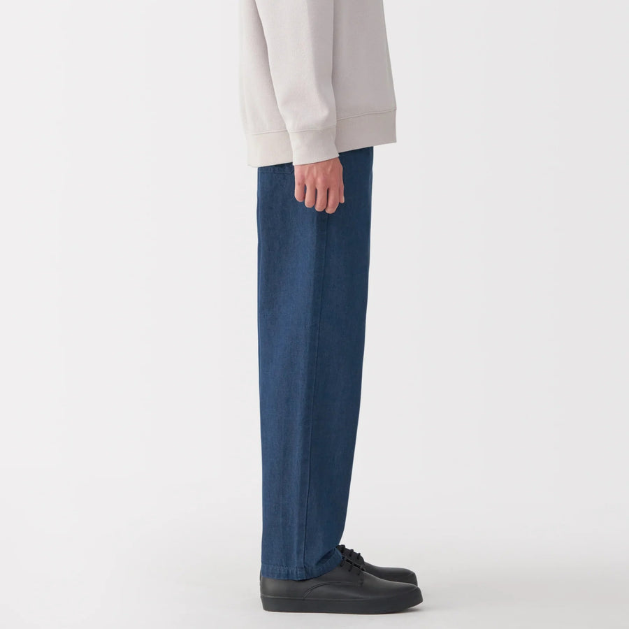 Washed Denim Easy Pants