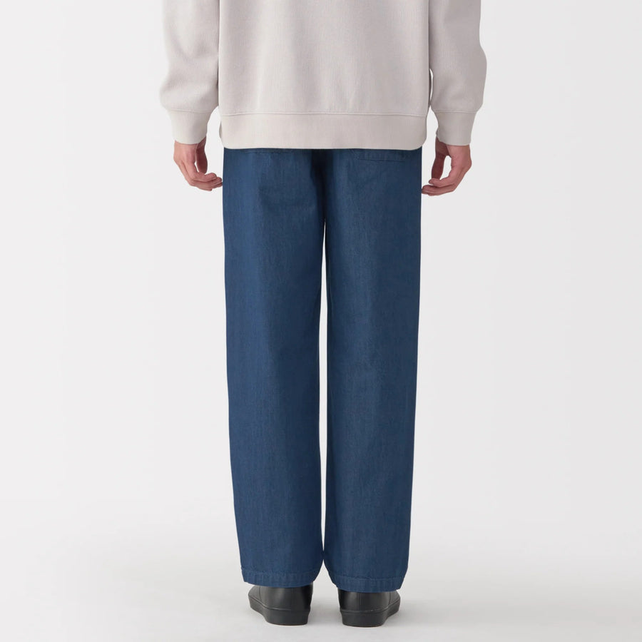 Washed Denim Easy Pants