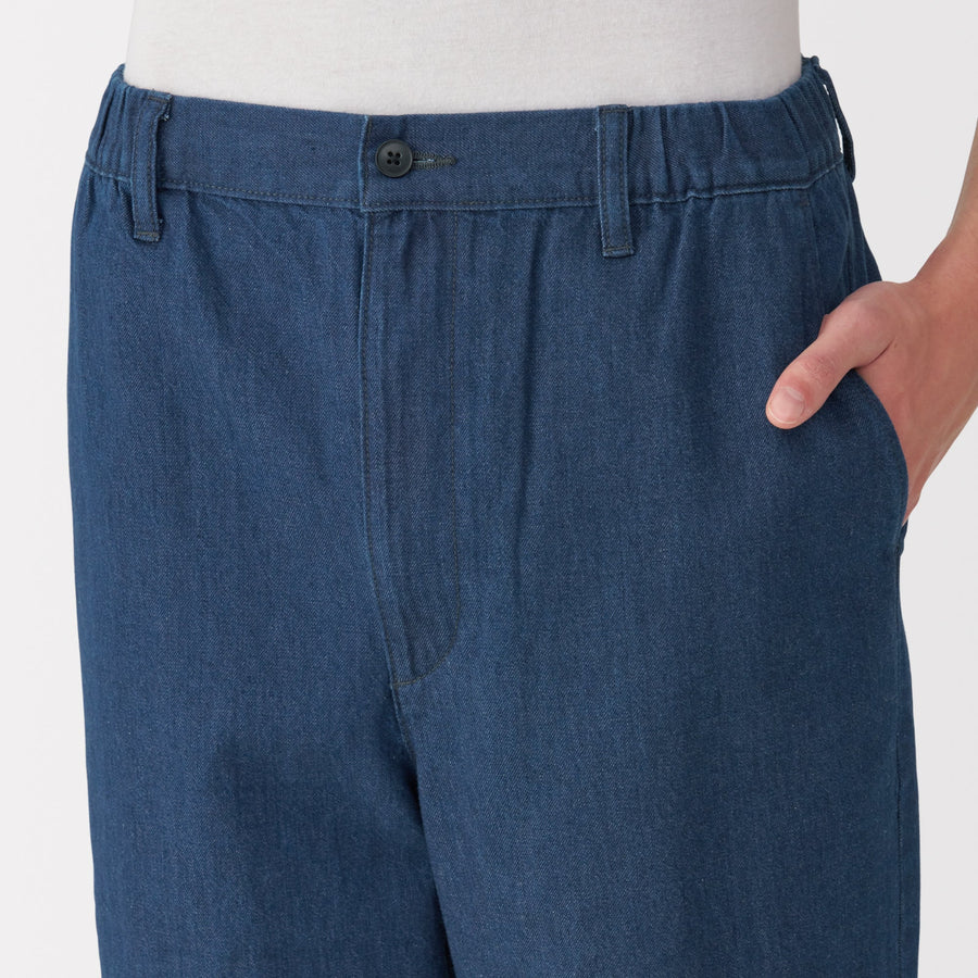 Washed Denim Easy Pants