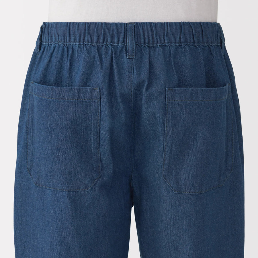 Washed Denim Easy Pants