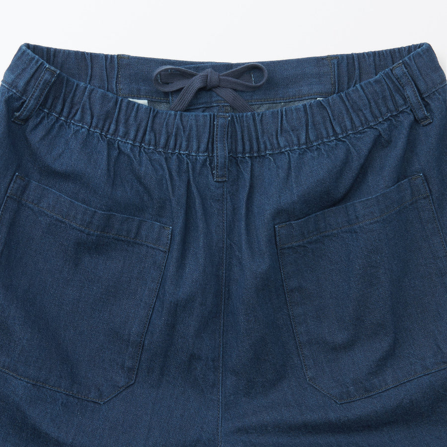 Washed Denim Easy Pants
