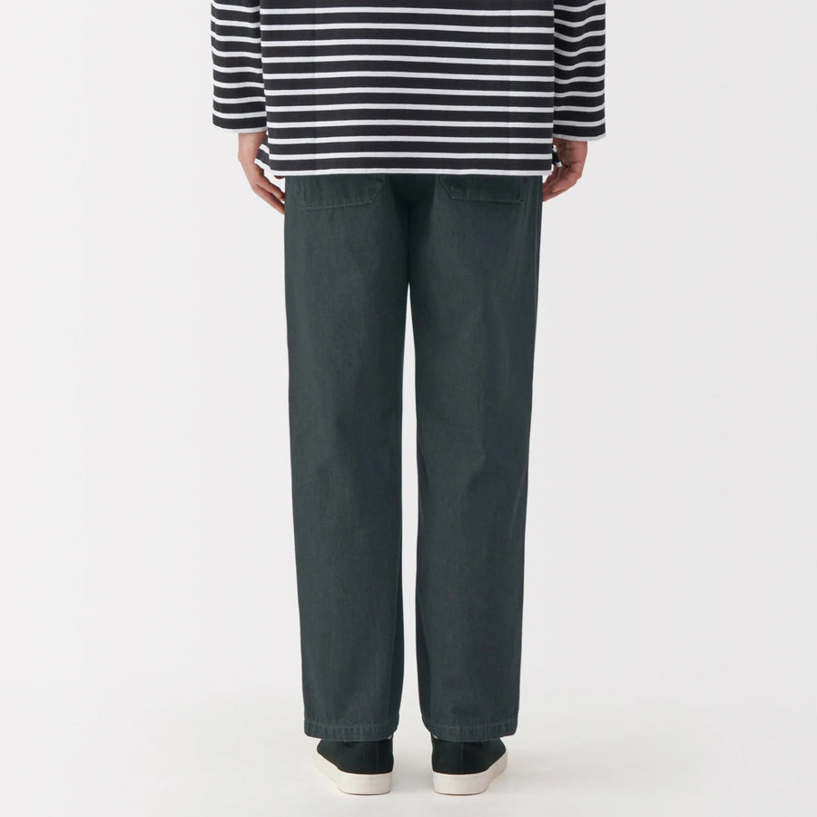 Washed Denim Easy Pants