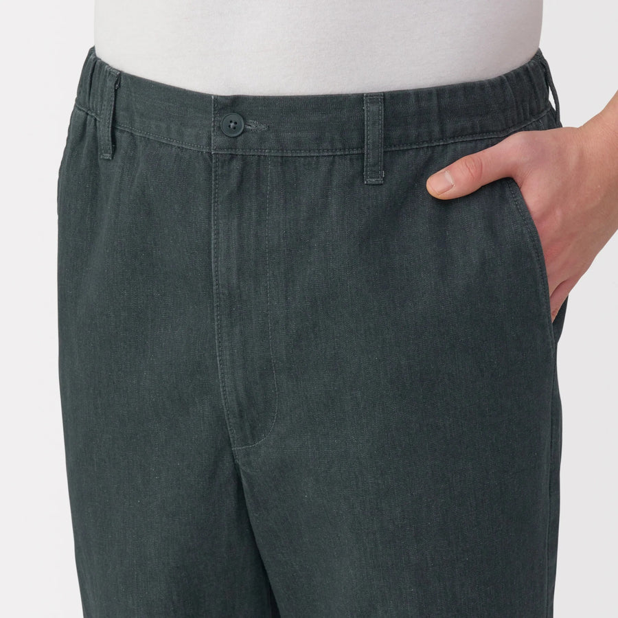 Washed Denim Easy Pants