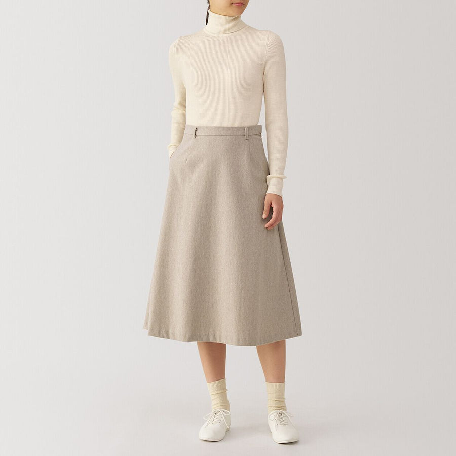 Stretch Brushed Flare Skirt