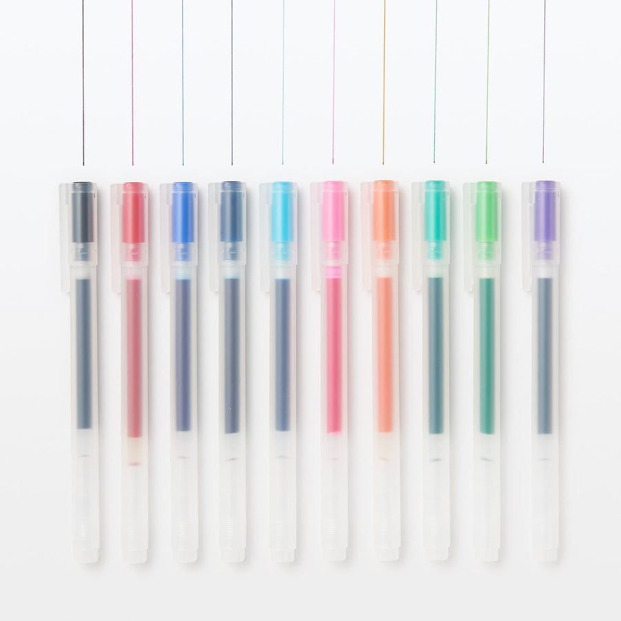 Gel Ink Ballpoint Pen Cap Type Set 0.5 (10 Colours)