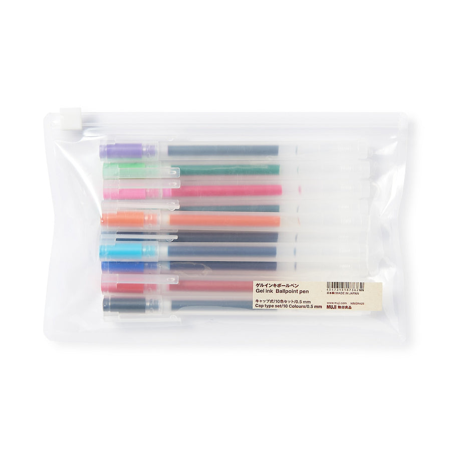 Gel Ink Ballpoint Pen Cap Type Set 0.5 (10 Colours)