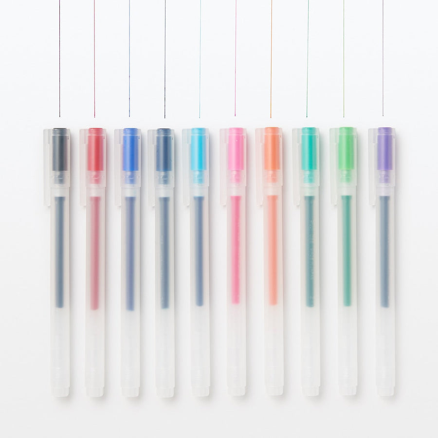 Gel Ink Ballpoint Pen Cap Type Set 0.38 (10 Colours)