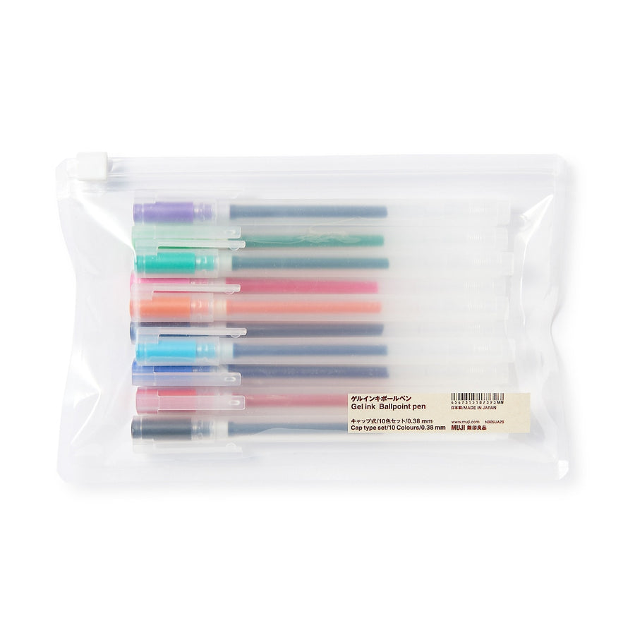 Gel Ink Ballpoint Pen Cap Type Set 0.38 (10 Colours)