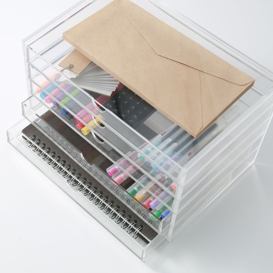 Stackable Acrylic Case 5 Drawers - Large