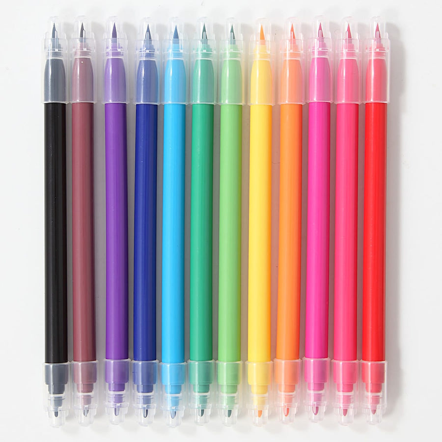 Two Color Side Marker Buy MUJI Double-Sided Colour Marker Set With Case (12 Colours)