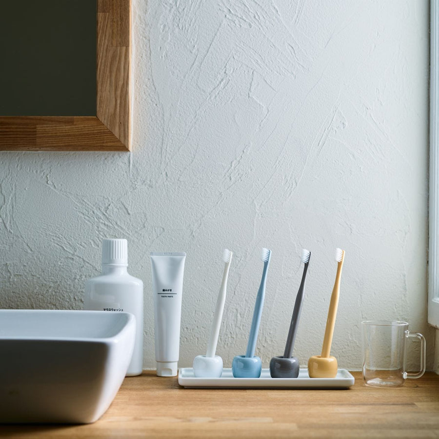 Porcelain Toothbrush Stand - Grey