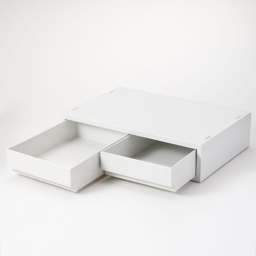 Buy MUJI 2-Drawer White Grey Polypropylene Storage Case Wide - Extra ...
