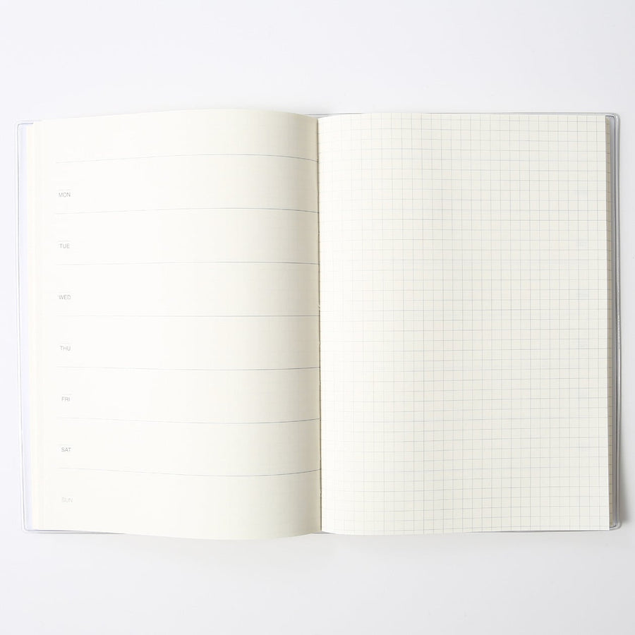 Monthly/Weekly Schedule Notebook - A5 Undated with PVC Cover - MUJI Australia