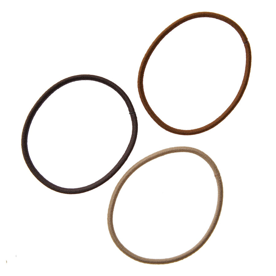 Rubber Hair Bands - 3 Colours (Brown)