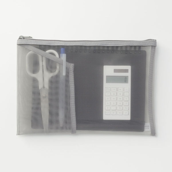Nylon Mesh Pouch With Pocket - A5 - MUJI Australia