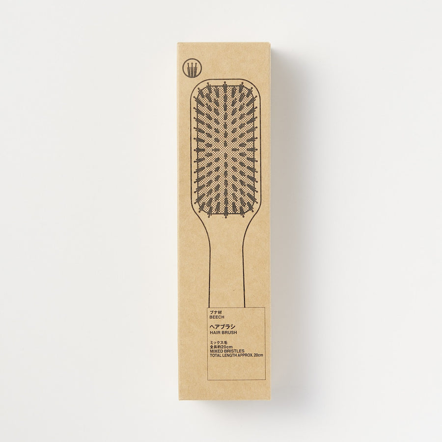 Beech Wood Mixed Bristle Hair Brush - MUJI Australia