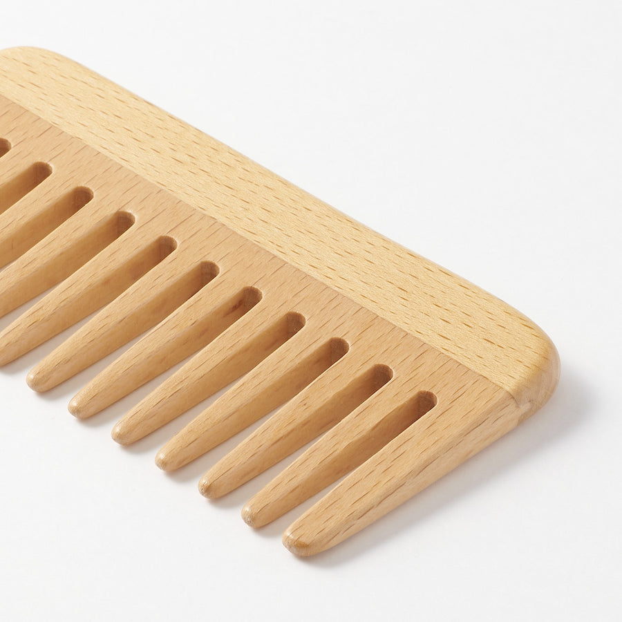 Beech Wood Wide Hair Comb - MUJI Australia