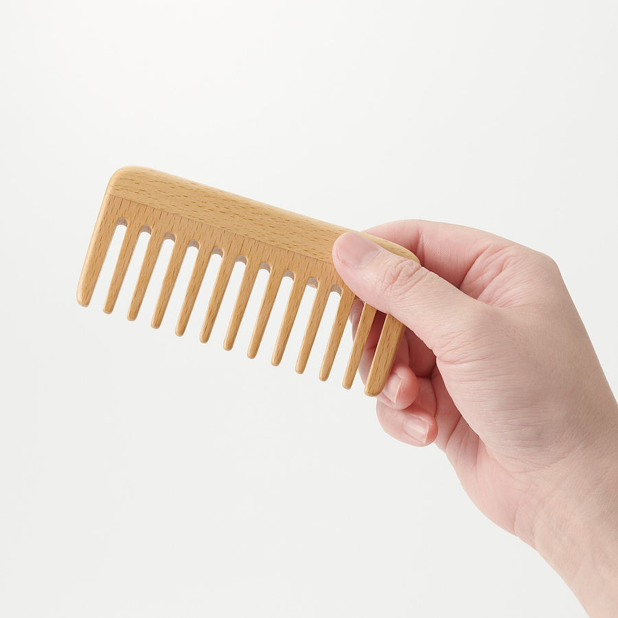 Beech Wood Wide Hair Comb - MUJI Australia