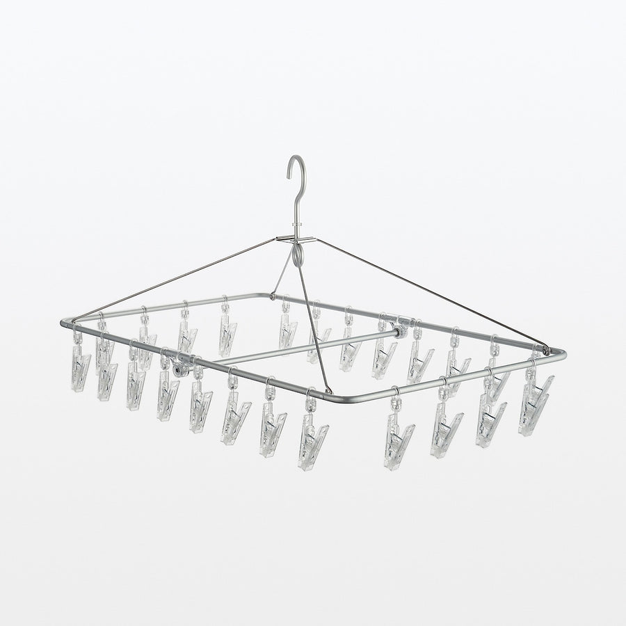 Aluminium Square Hanger - 24 Pegs - MUJI Australia