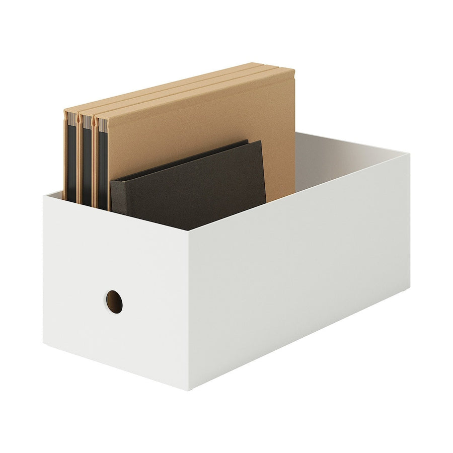 Polypropylene File Box - White Grey 1/2 Wide