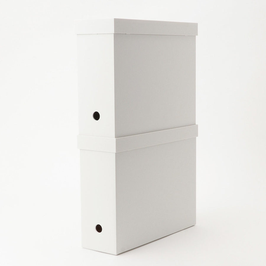 Castor-Attachable Lid For PP File Box - White Grey - MUJI Australia