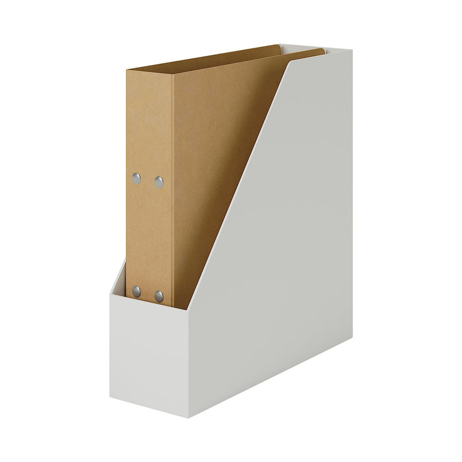 PP Stand File Box - A4 White Grey