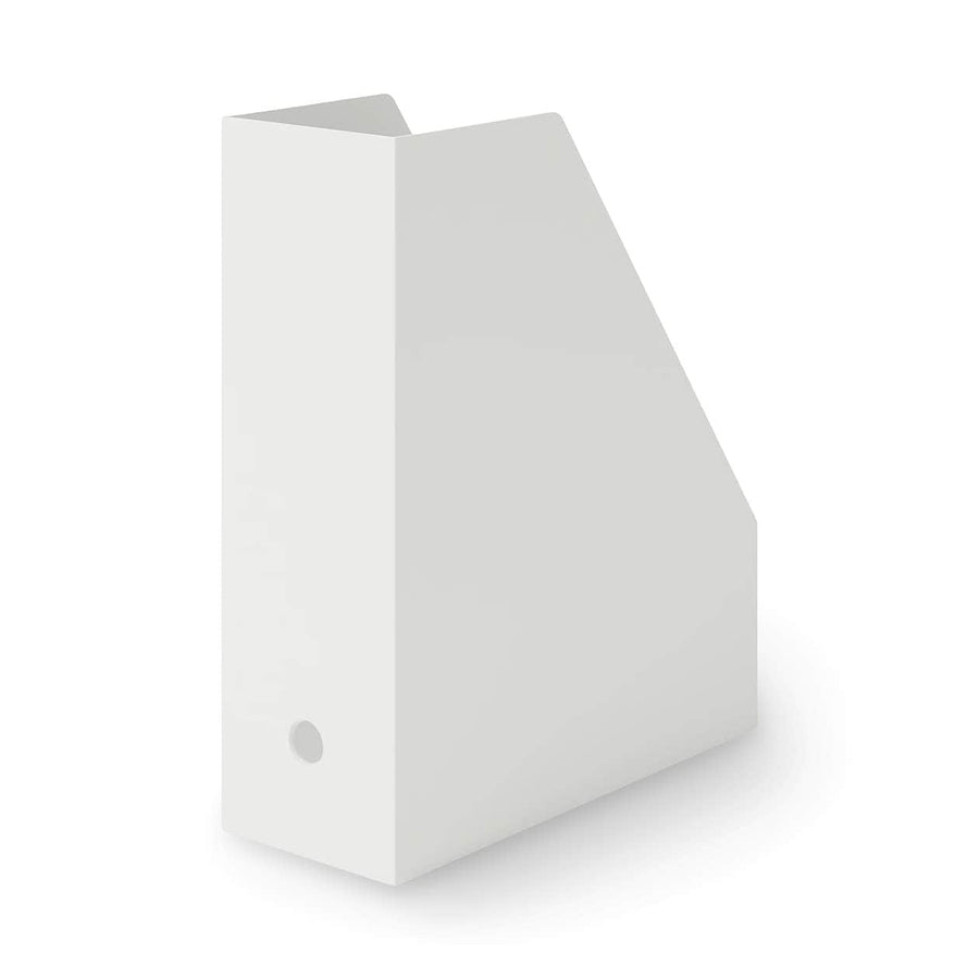 PP Stand File Box - A4 White Grey