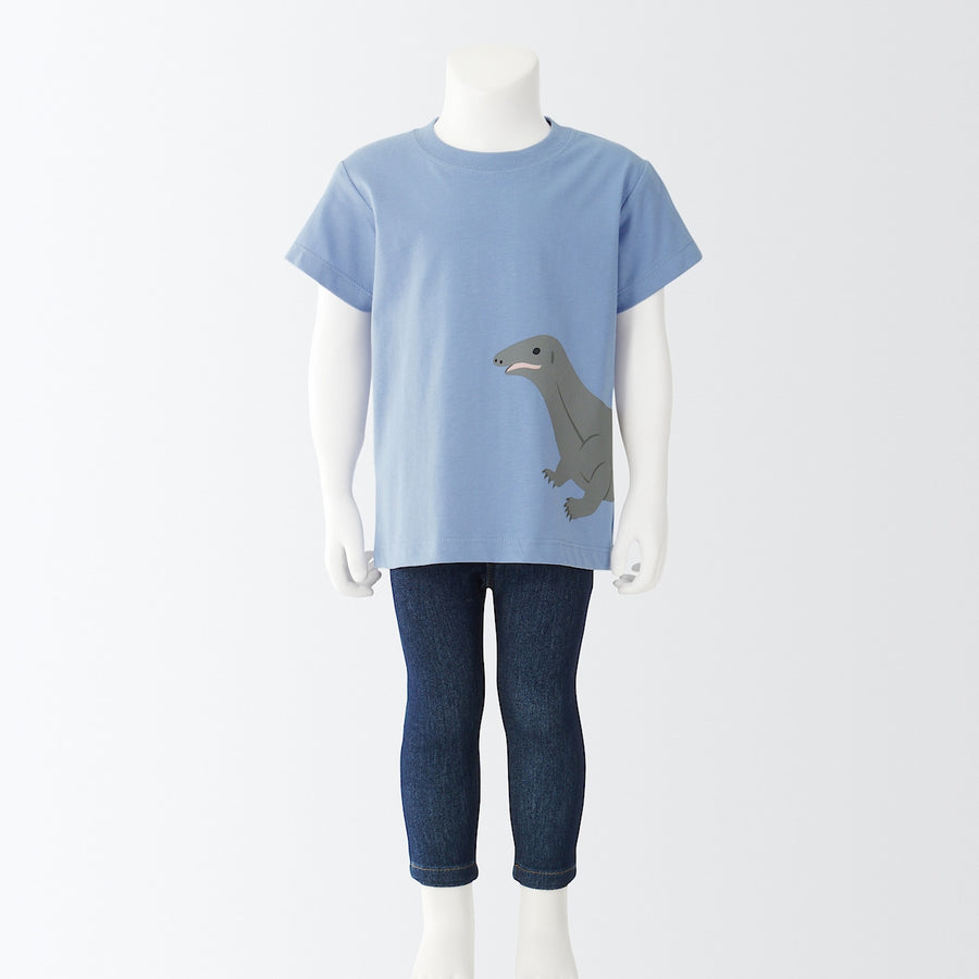 Cotton Jersey Short Sleeve Animal Print T-Shirt - Collection 4 (1-4Y) - MUJI Australia