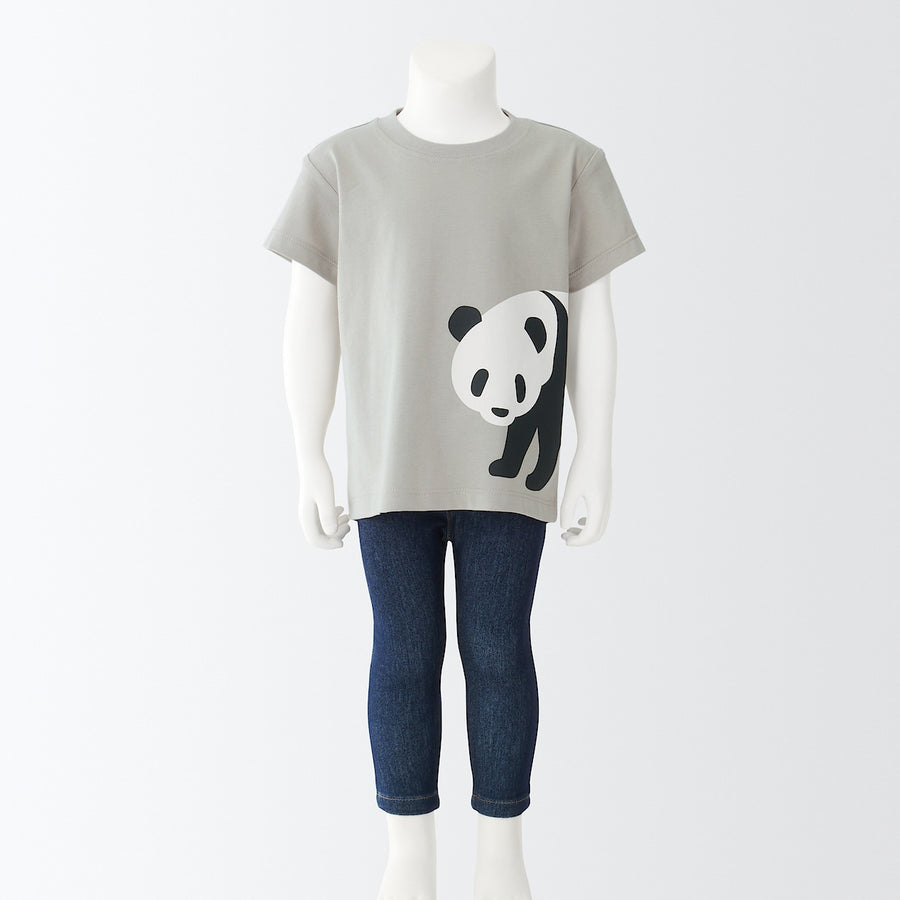 Cotton Jersey Short Sleeve Animal Print T-Shirt - Collection 4 (1-4Y) - MUJI Australia