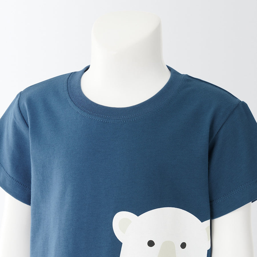 Cotton Jersey Short Sleeve Animal Print T-Shirt - Collection 4 (1-4Y) - MUJI Australia