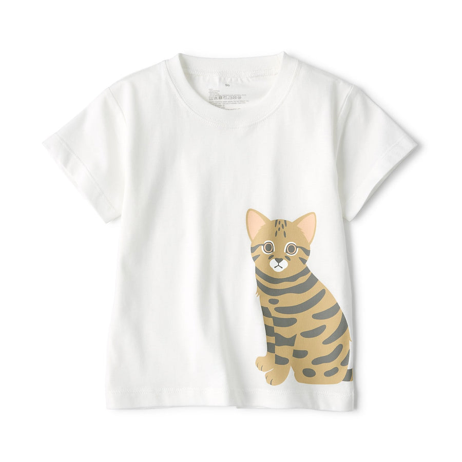 Cotton Jersey Short Sleeve Animal Print T-Shirt - Collection 4 (1-4Y) - MUJI Australia