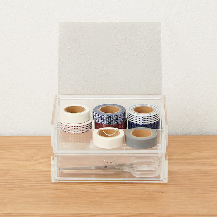 Acrylic Case with Lid 2 Drawers - MUJI Australia